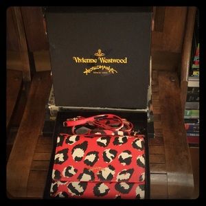 Vivienne Westwood-red leopard cross body wallet